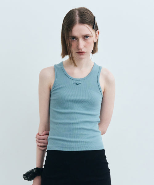 W U NECK SLEEVELESS - 3 COLORS BLUE