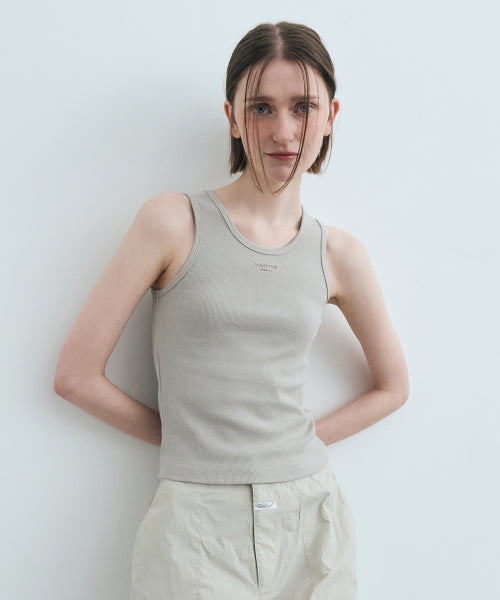 W U NECK SLEEVELESS - 3 COLORS BEIGE