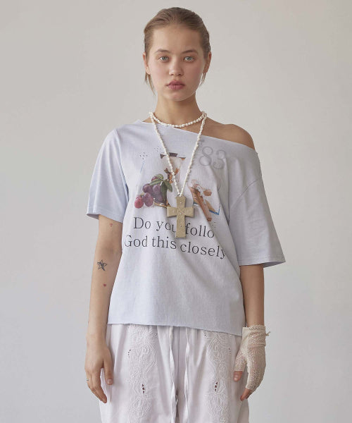 83 FAITH CUT OUT TEE WASHED - 3 COLORS BLUE
