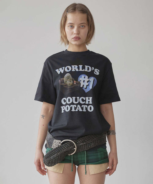 NUMBER ONE COUCH POTATO TEE - 2 COLORS BLACK
