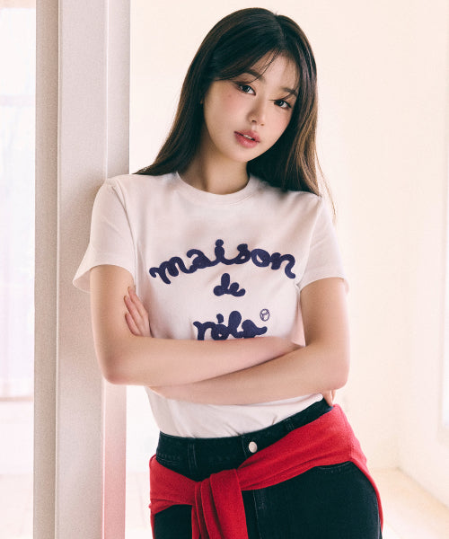MAISON DE ROLA EMBROIDERY T SHIRT - 7 COLORS AS SHOWN