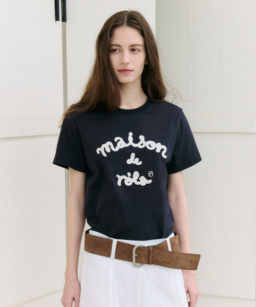 MAISON DE ROLA EMBROIDERY T SHIRT - 7 COLORS NAVY