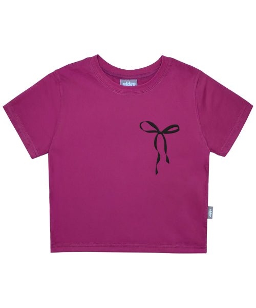 SMALL RIBBON CROP TEE - 2 COLORS