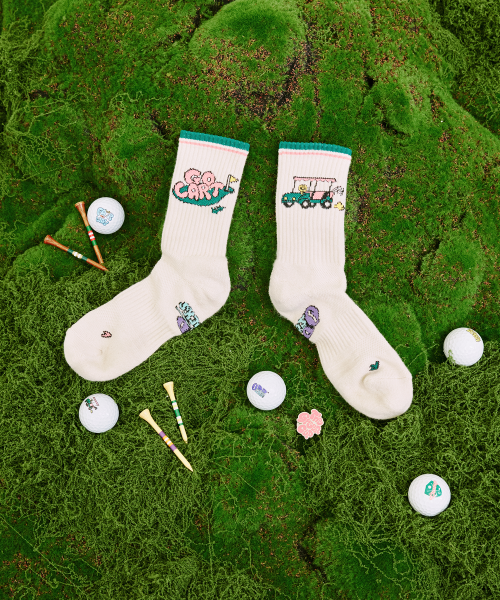 COOLMAX GOLF CREW SOCKS - GO-KART OATMEAL