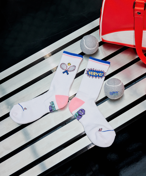 COOLMAX TENNIS CREW SOCKS - SERVE AS SHOWN