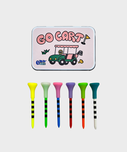 GOLF TEE TIN CASE 6PCS - GO-KART AS SHOWN
