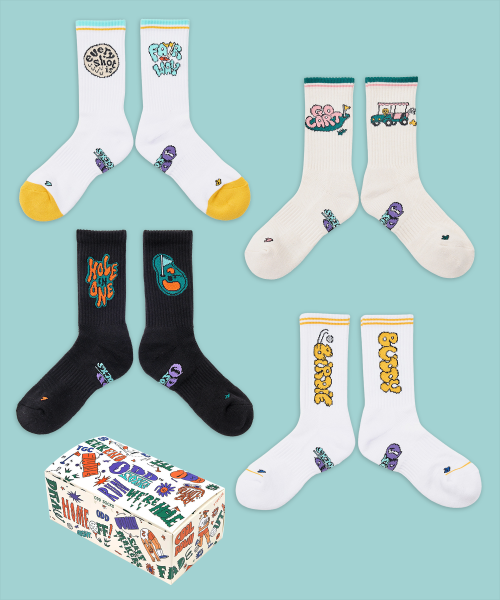 4-PACK COOLMAX GOLF CREW SOCKS B GIFT SET AS SHOWN