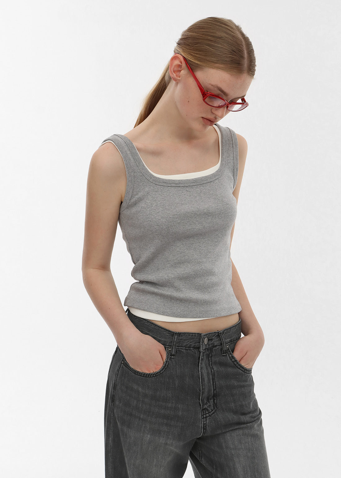 STANDARD WIDE SQUARE NECK TANK 1