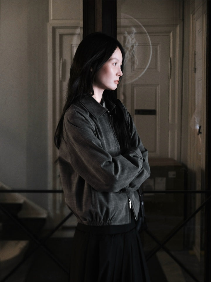 BINDER MONO-CHECK BLOUSON JACKET