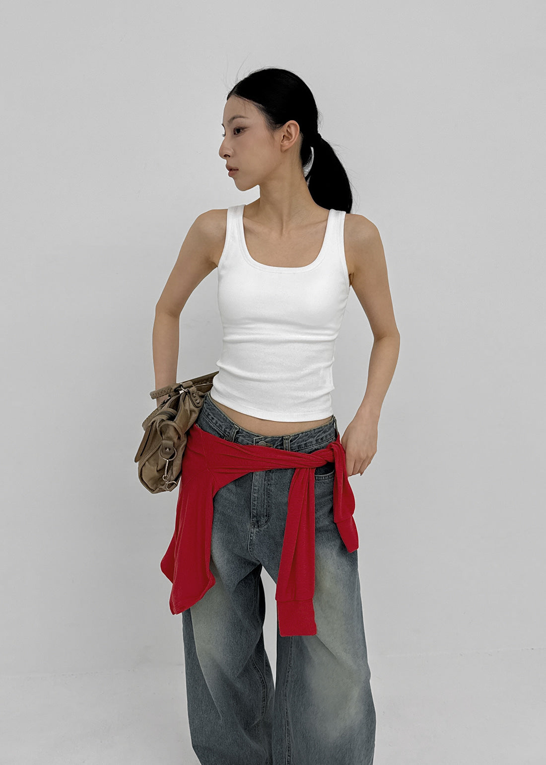 U-NECK RIBBED TANK - 3 COLORS 5