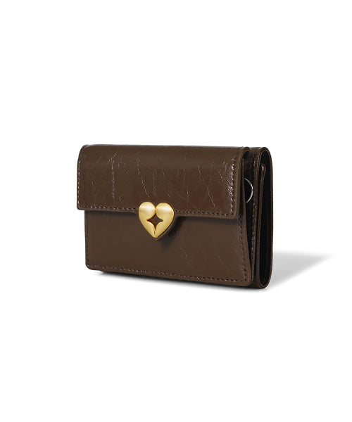 HEARTY TRIPLE WALLET - 2 COLORS BROWN
