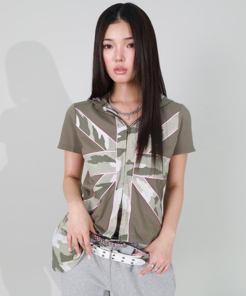 CROSS PATCH HOODIE KHAKI - 3 COLORS
