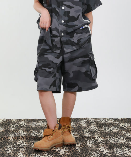 TOUGH BEAR CAMO HALF PANTS BLACK - 2 COLORS