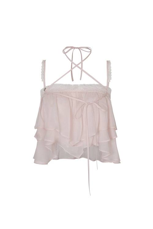 PAINORPLEASURE MERMAID FRILL TOP - 4 COLORS PINK