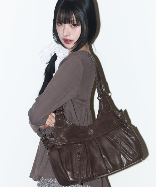 BUCKLE SHOULDER - 5 COLORS BROWN