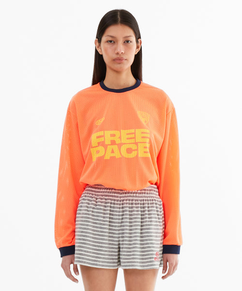 SPORTY MESH ROUND T SHIRT - 5 COLORS ORANGE