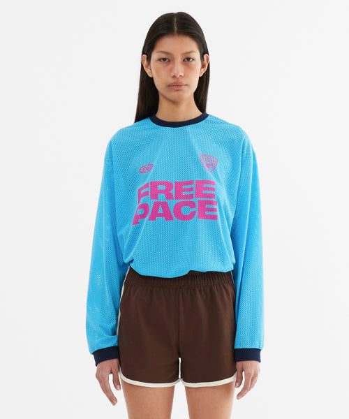 SPORTY MESH ROUND T SHIRT - 5 COLORS BLUE
