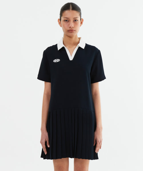 LOW WAIST PLEATED ONE PIECE - 2 COLORS NAVY