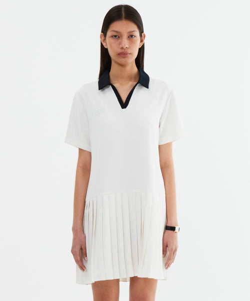LOW WAIST PLEATED ONE PIECE - 2 COLORS WHITE