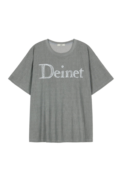 DEINET LETTERING T SHIRTS - 5 COLORS CHARCOAL