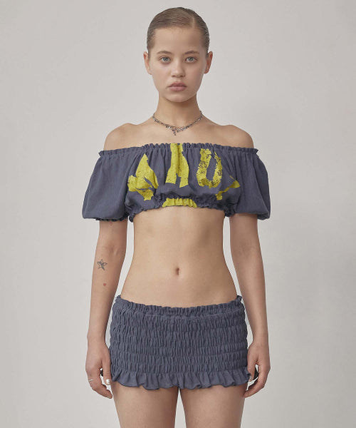 CRINKLE VOLUMER TOP - 2 COLORS NAVY