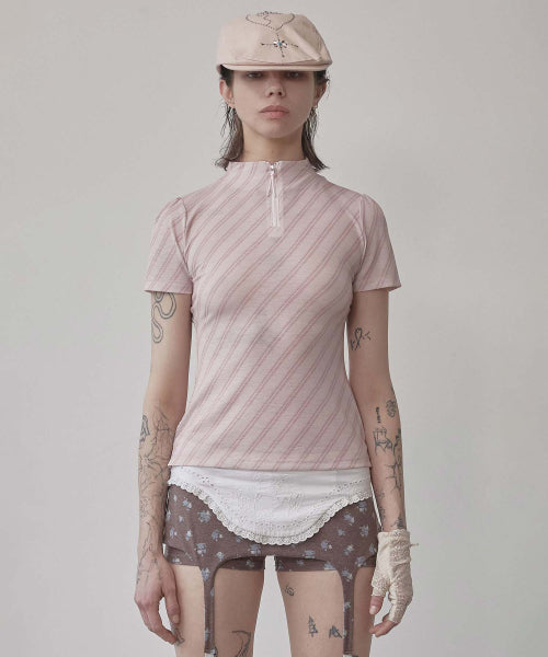 STRIPE JERSEY TOP - 2 COLORS PINK