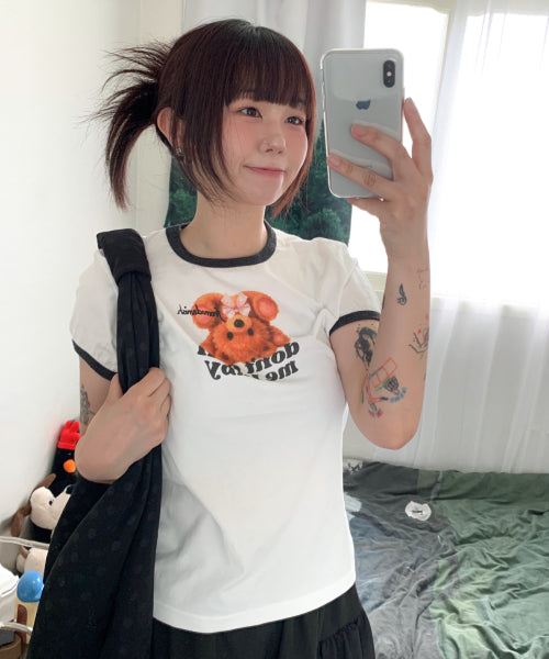 RINGER T-SHIRT - 3 COLORS CHARCOAL