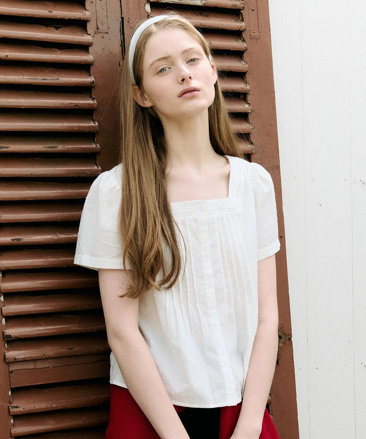 SQUARE NECK LACE BLOUSE - 2 colors #WONYOUNG同款!