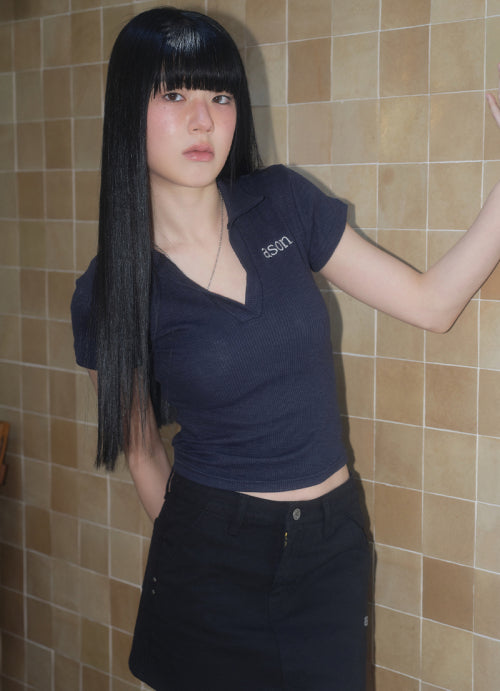 HALF IVY COLLAR TEE - 3 COLORS