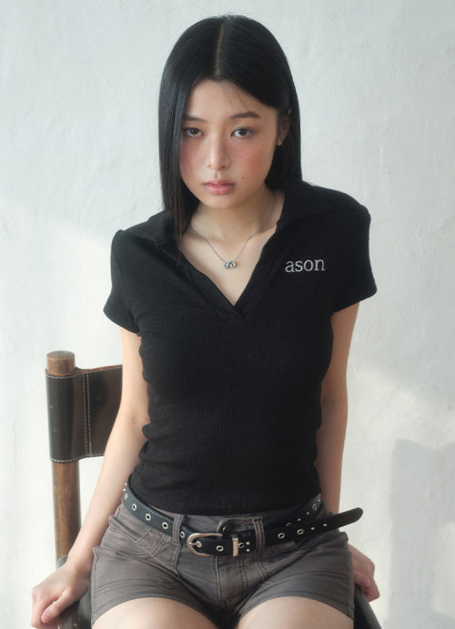 HALF IVY COLLAR TEE - 3 COLORS