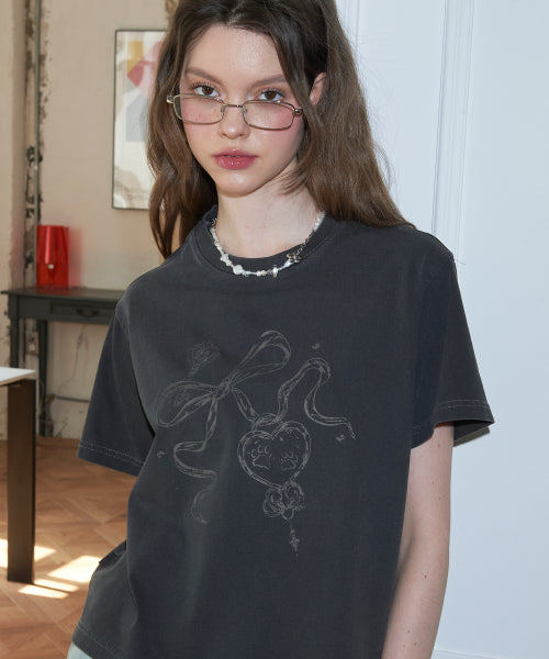 HEART SHORT SLEEVE TEE PIGMENT AS SHOWN