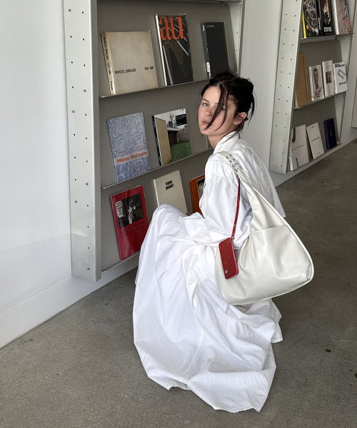 MEDIUM SLASH HOBO BAG (CREAM) - 3 COLORS CREAM