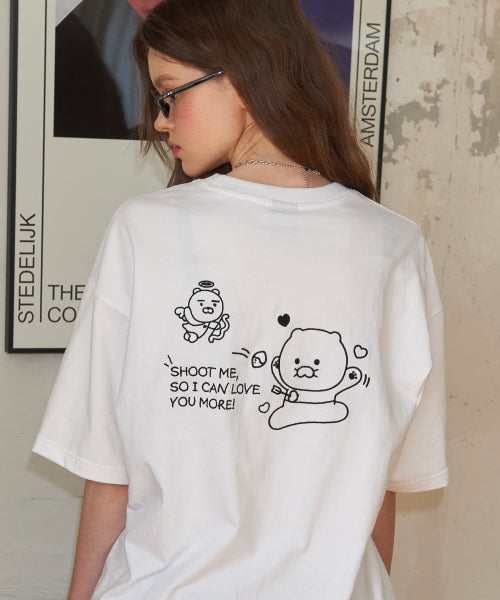CHOONSIK EMBROIDERY SHORT SLEEVE TEE - 5 COLORS WHITE