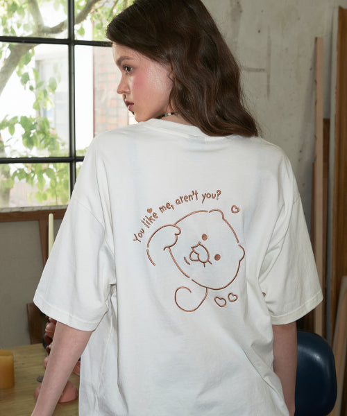 TEE CHOONSIK EMBROIDERY SHORT SLEEVE TEE - 2 COLORS CREAM