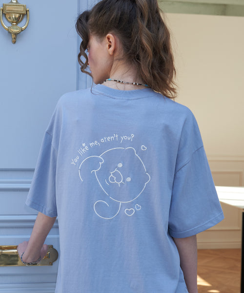 TEE CHOONSIK EMBROIDERY SHORT SLEEVE TEE - 2 COLORS GREY
