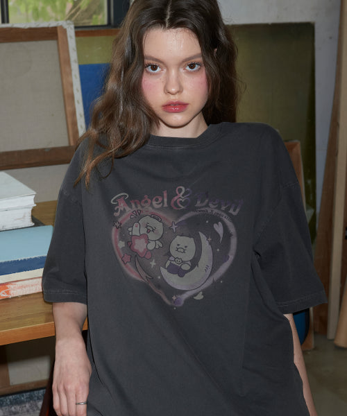 TEE CHOONSIK PIGMENT SHORT SLEEVE TEE - 2 COLORS SMOKE BLACK