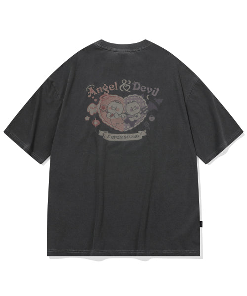 CHOONSIK PIGMENT SHORT SLEEVE TEE - 2 COLORS SMOKE BLACK