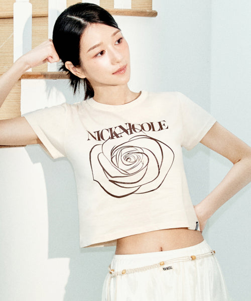 ROSE SIGNATURE CROP TOP #徐睿知同款! - 3 COLORS BEIGE