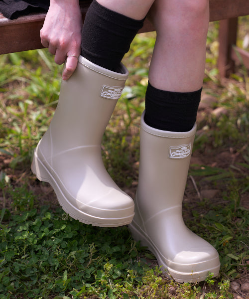 PLATFORM MIDDLE RAIN BOOTS HELEN BEIGE