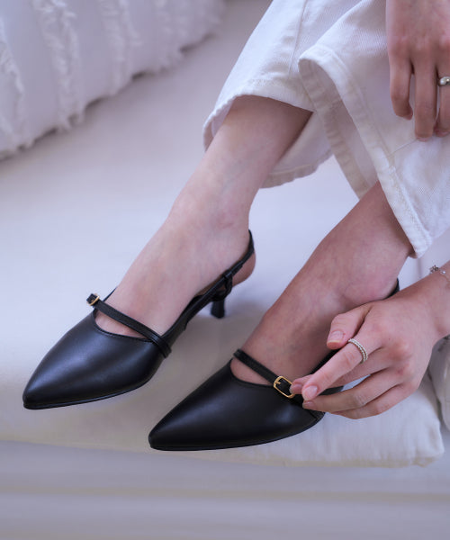 MARY JANE KITTEN HEEL SLINGBACK BLACK