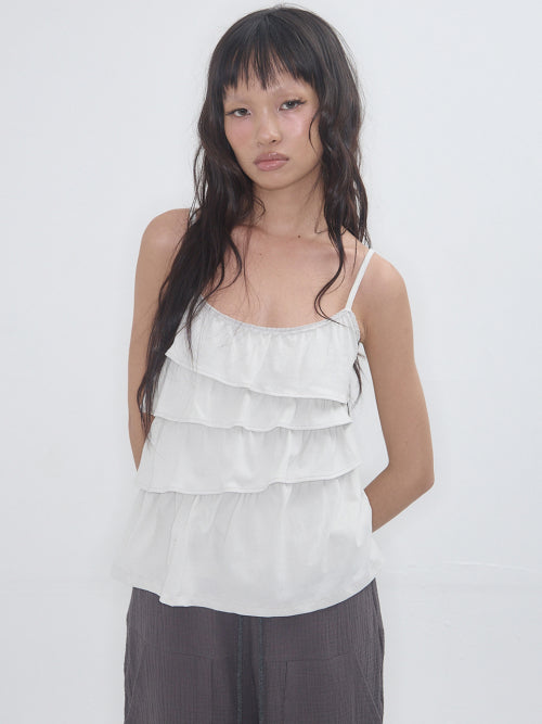 EXPIRED GIRL UNBALANCED FRILL CAMI - 2 COLORS AS SHOWN