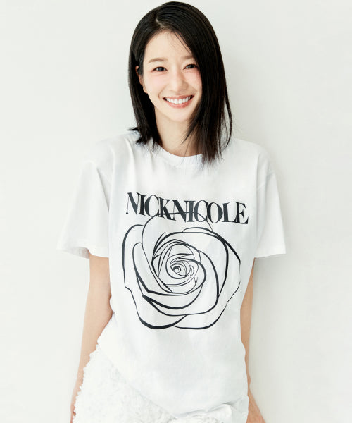 BIG ROSE SLEEVE TOP #徐睿知同款! - 5 COLORS WHITE