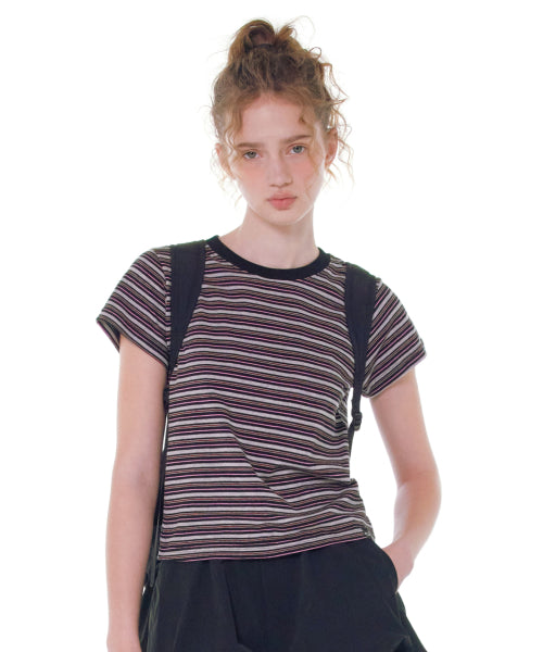 DUSTY STRIPE T-SHIRT BLACK