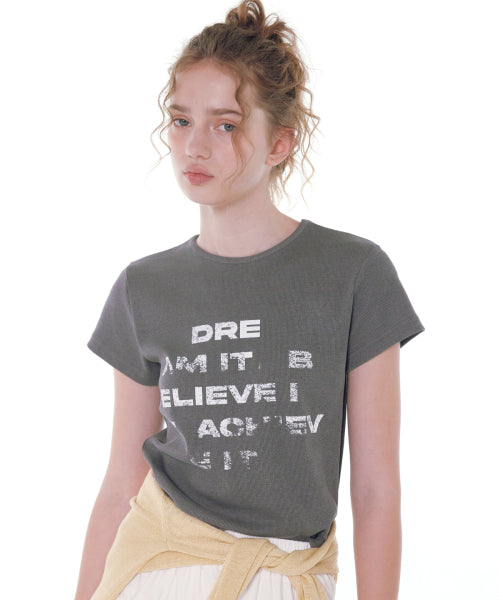 DRE RIBBED T-SHIRT CHARCOAL