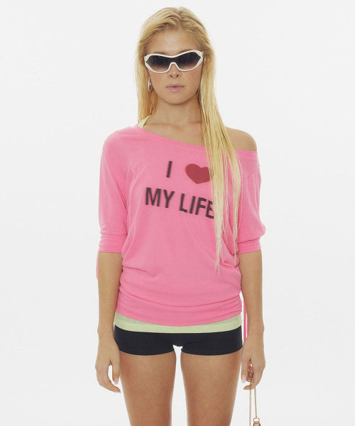 TIE SLEEVE TEE - 3 COLORS CORAL