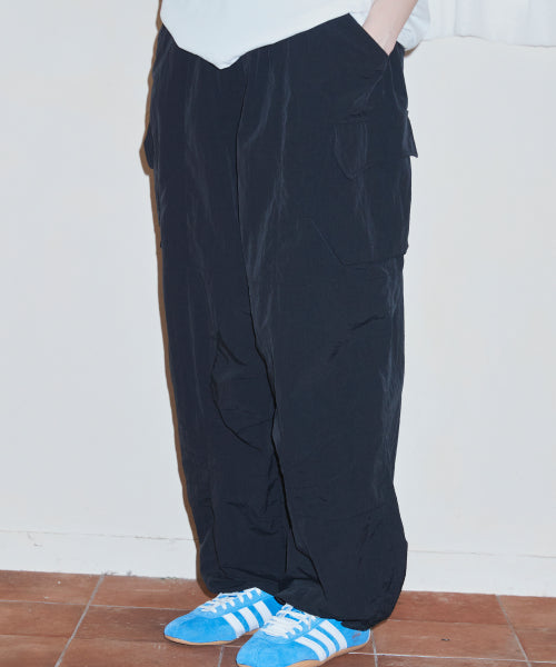 ASSASSIN WIDE NYLON CARGO PANTS - 2 COLORS BLACK