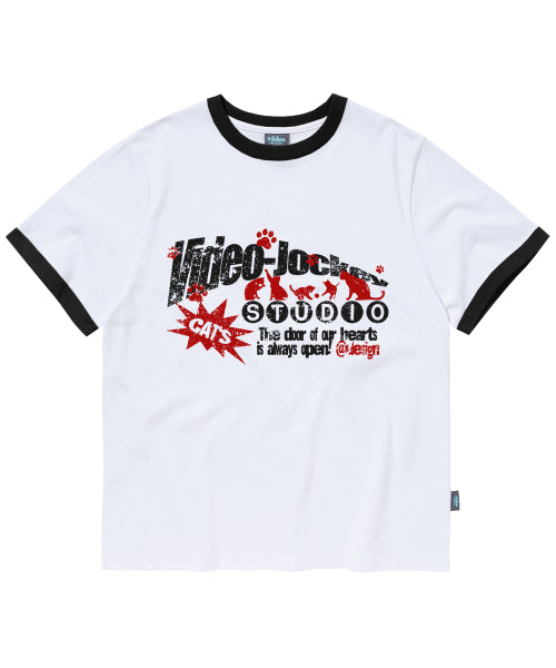 CATS GATHER RINGER TEE - 2 COLORS