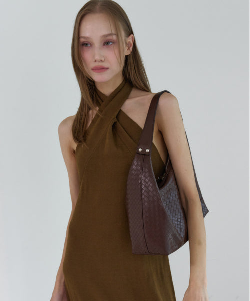 FLOW WEAVING HOBO BAG - 3 COLORS BLACK