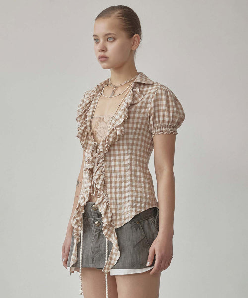 COTTAGE OPEN BLOUSE - 2 COLORS AS SHOWN