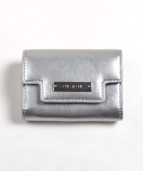 SQUARE FLOWER CARD WALLET IN - 2 COLORS SILVER